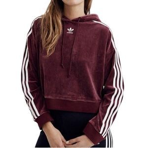 Adidas Originals Velour Crop Hoodie  size S
